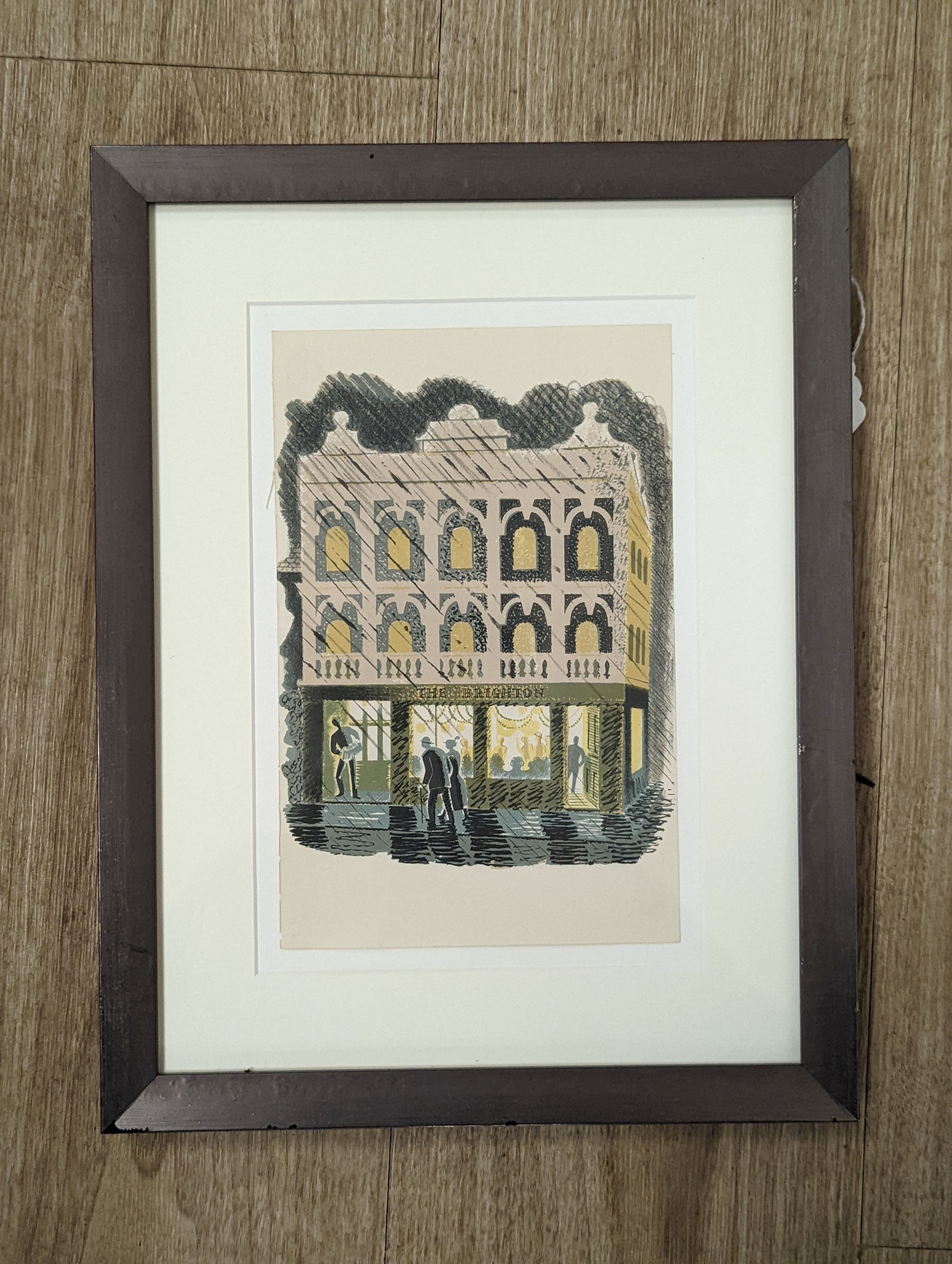 Eric William Ravilious (1903-1942), original lithograph from ‘High Street’, The Brighton Public House, 23 x 15cm